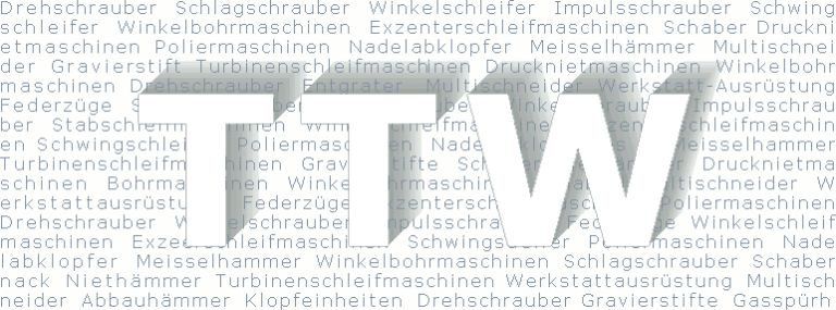 Aufzählung von Werkzeugen mit TTW-Lettern im Vordergrund
